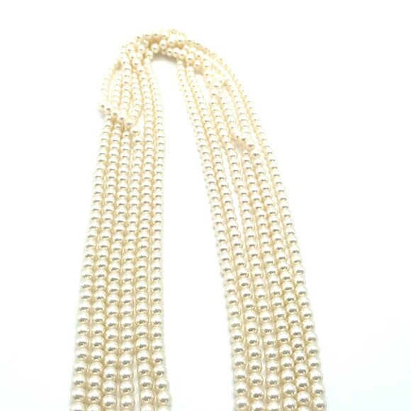 Multi-strand Faux Pearl Necklace - Picture 9 of 11